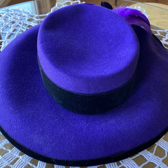 Michael Howard Purple Wool Felt Hat, Georgi #RN105